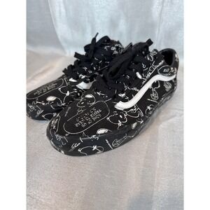 Vans Old Skool x Peanuts Snoopy Black White Men's Skate Shoes Sneakers